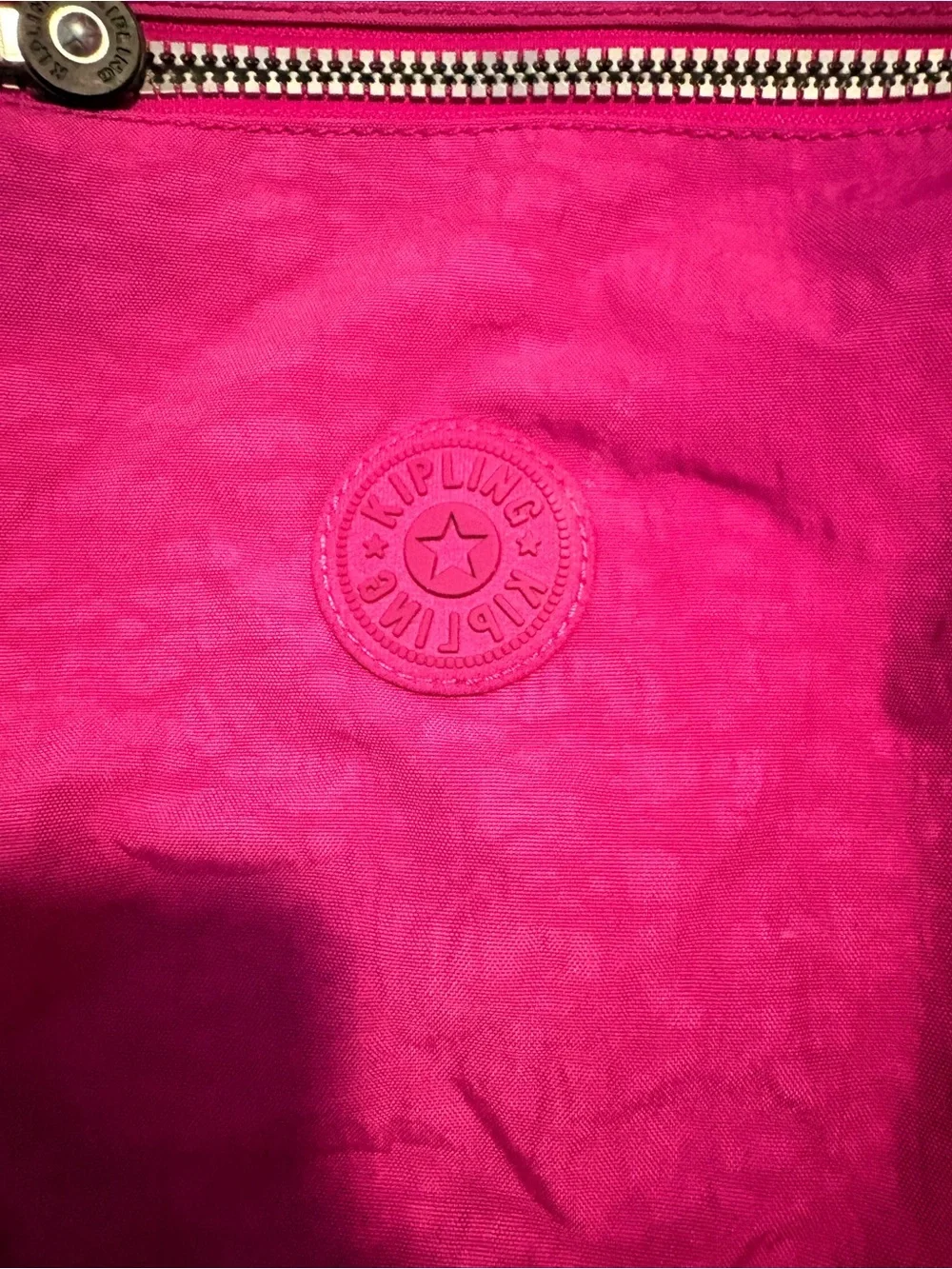 Kipling Hot Pink Nylon Backpack with Front Pocket
